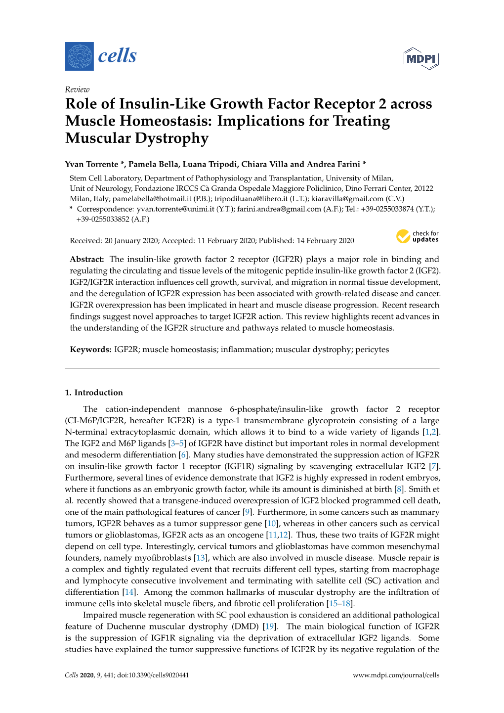 Role of Insulin-Like Growth Factor Receptor 2 Across Muscle Homeostasis: Implications for Treating Muscular Dystrophy