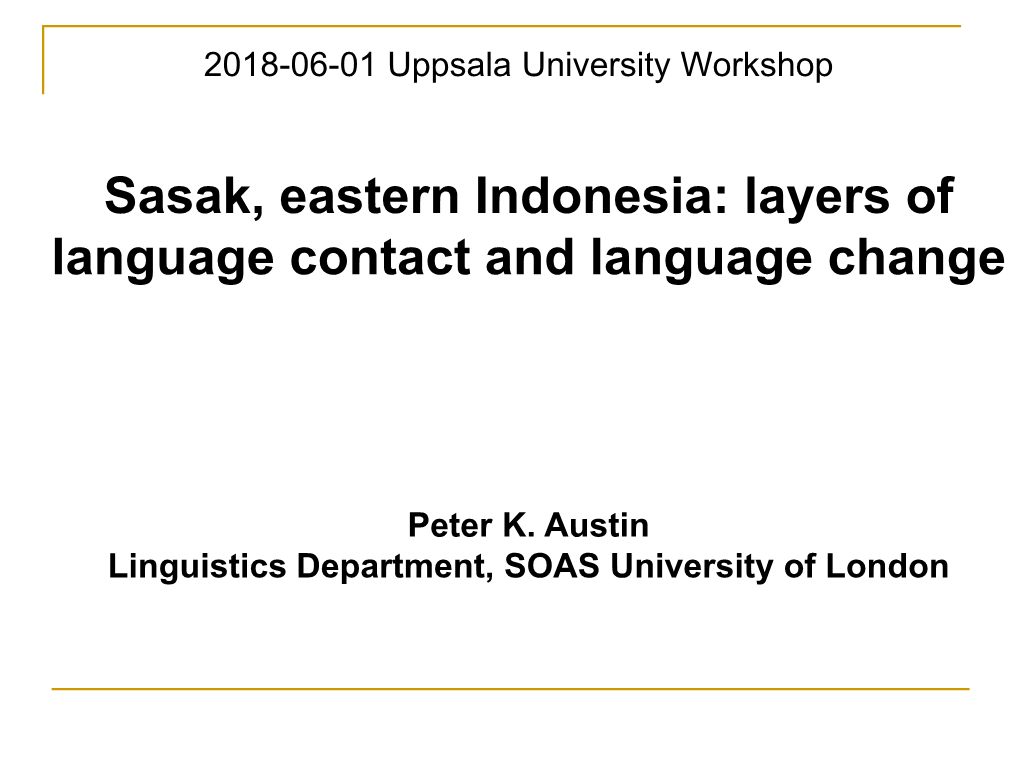 The Linguistic Ecology of Lombok, Eastern Indonesia