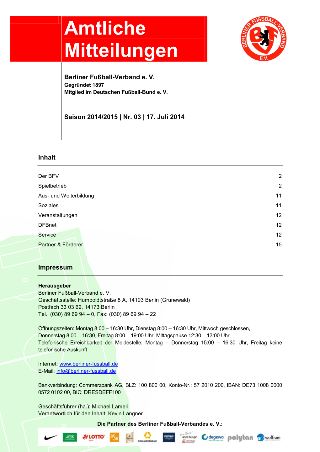 Amtliche Mitteilung Nr. 03 • 2014/2015 • 17