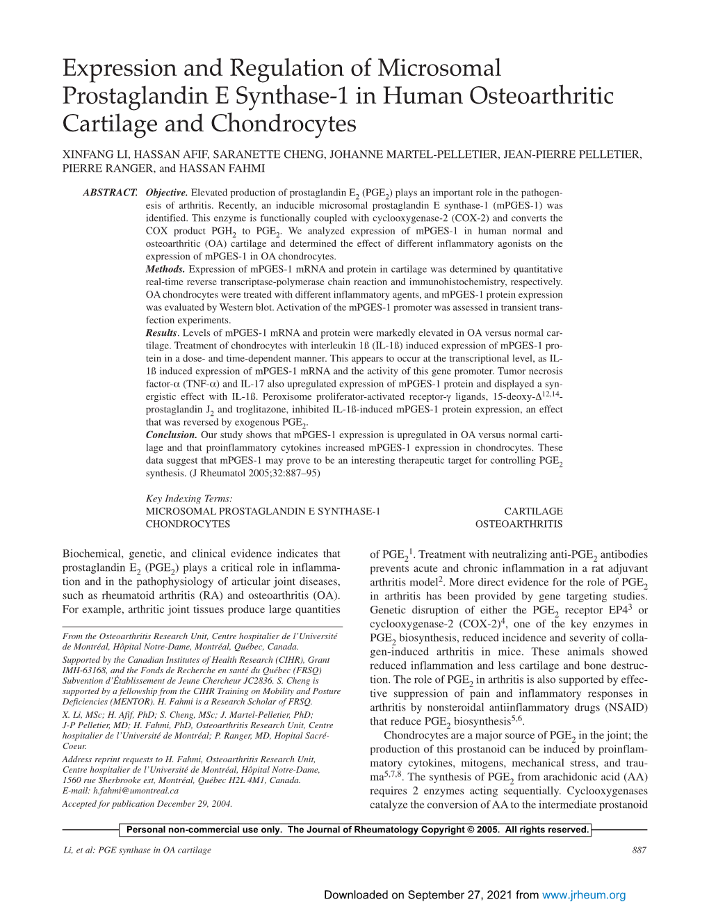 Expression and Regulation of Microsomal Prostaglandin E Synthase