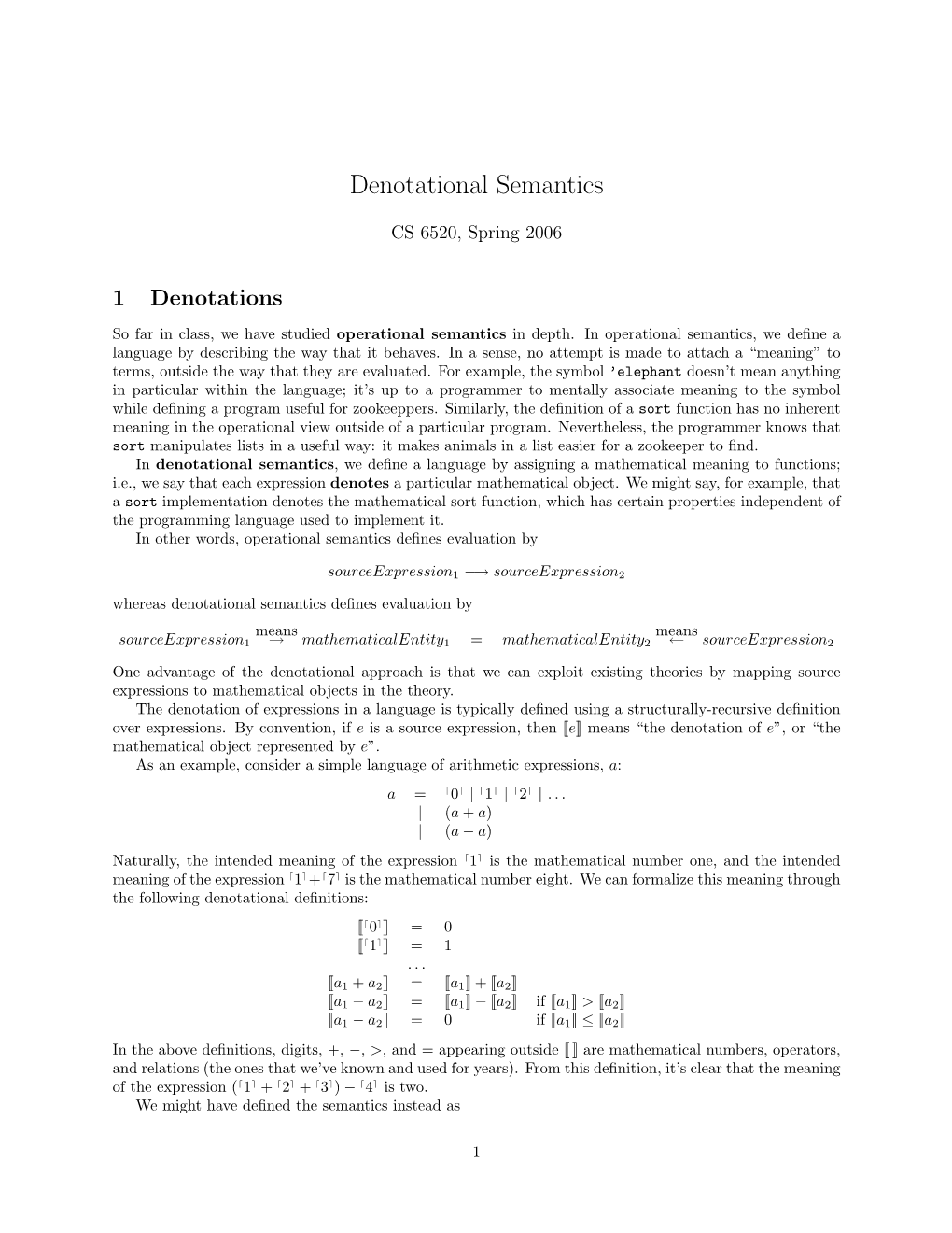 Denotational Semantics