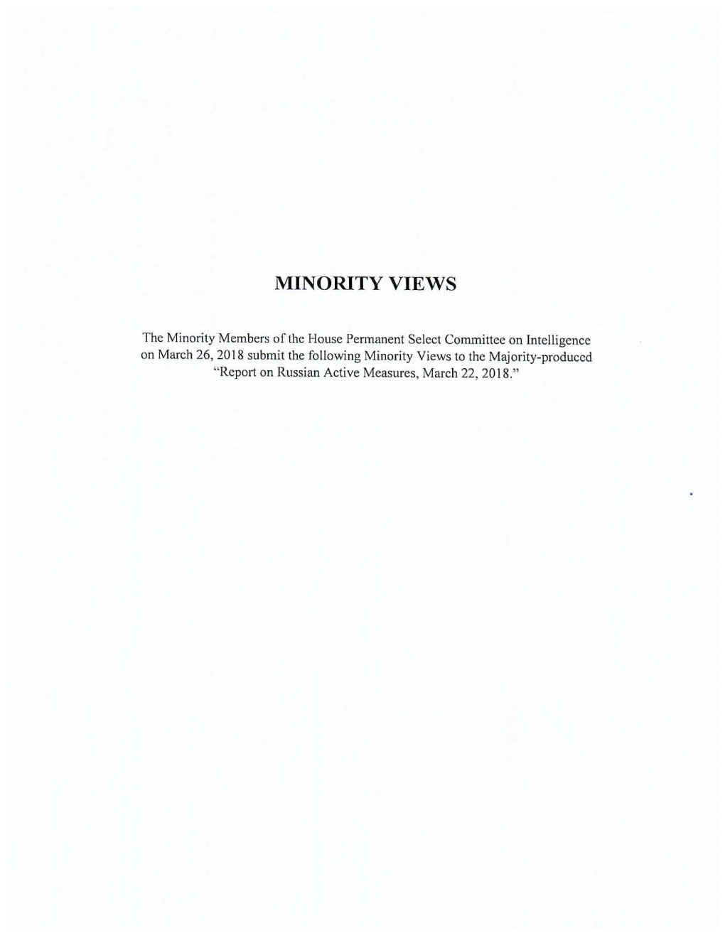 Minority Views