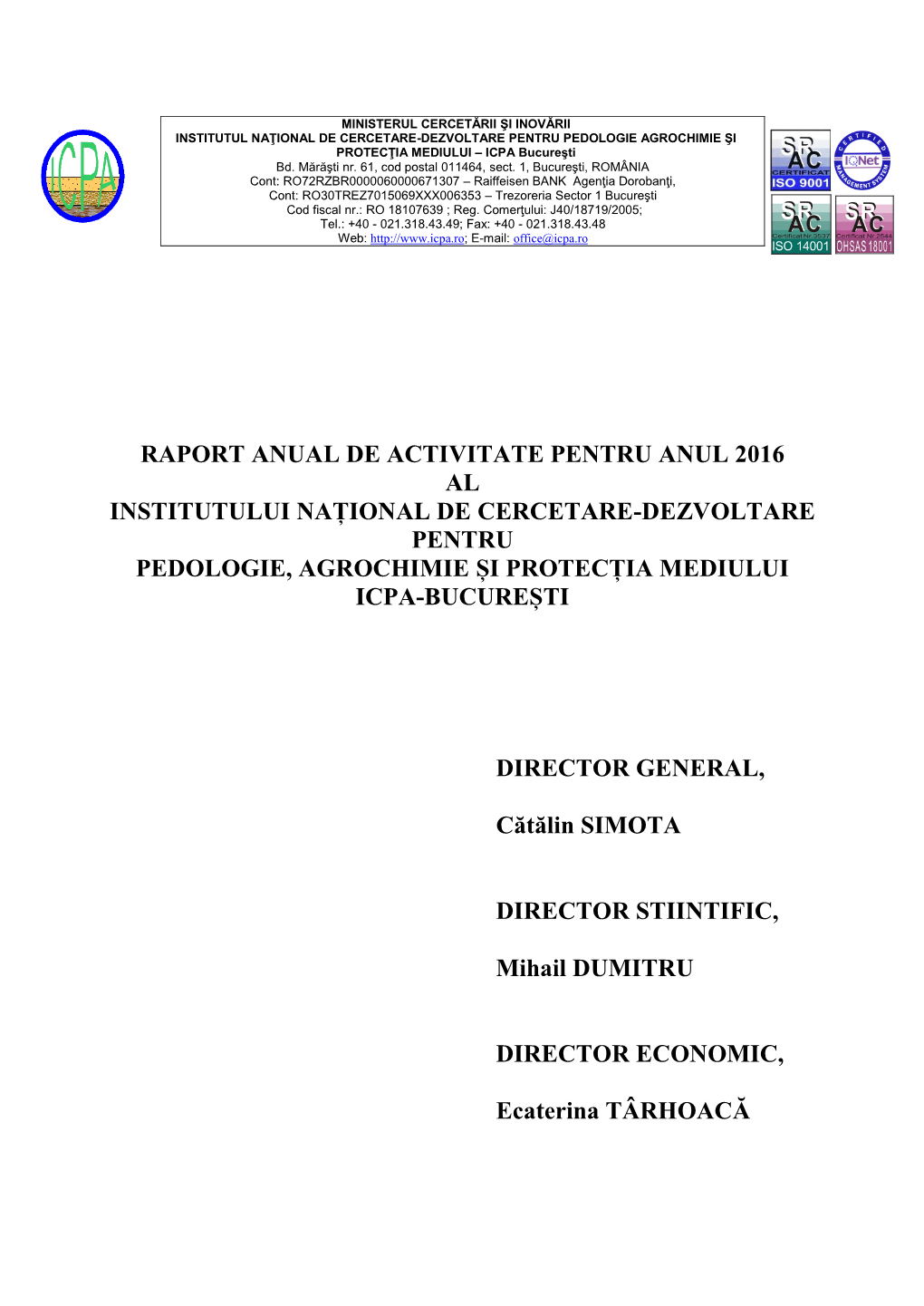 Raport Anual De Activitate Al INCD PAPM-ICPA 2016.Pdf