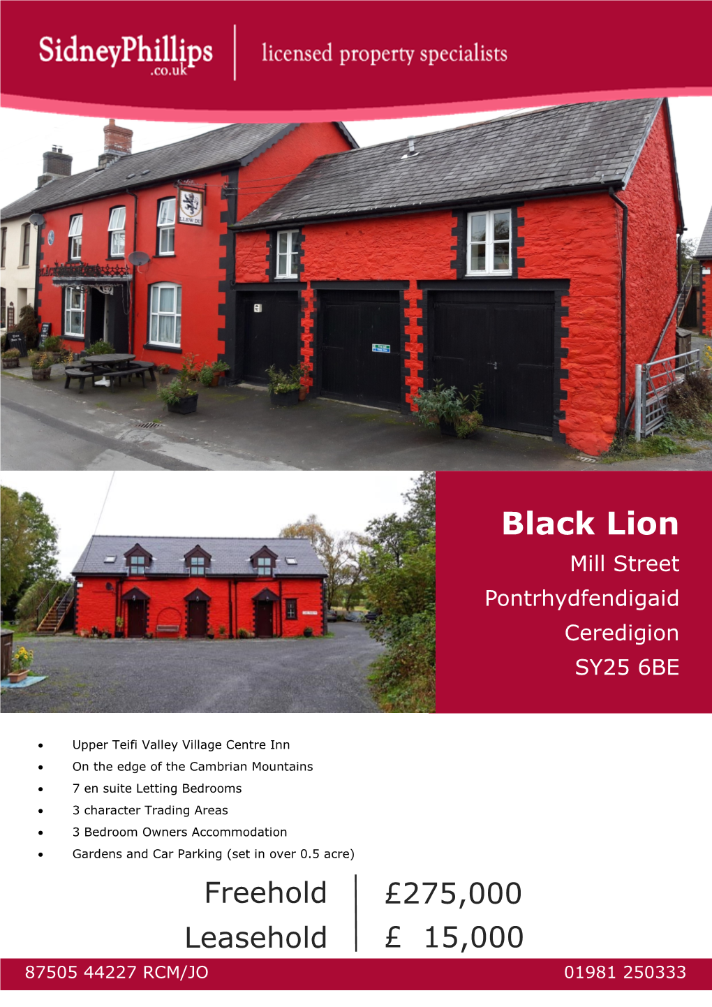 Black Lion Mill Street Pontrhydfendigaid Ceredigion Pontrhydfendigaid, Ceredigion