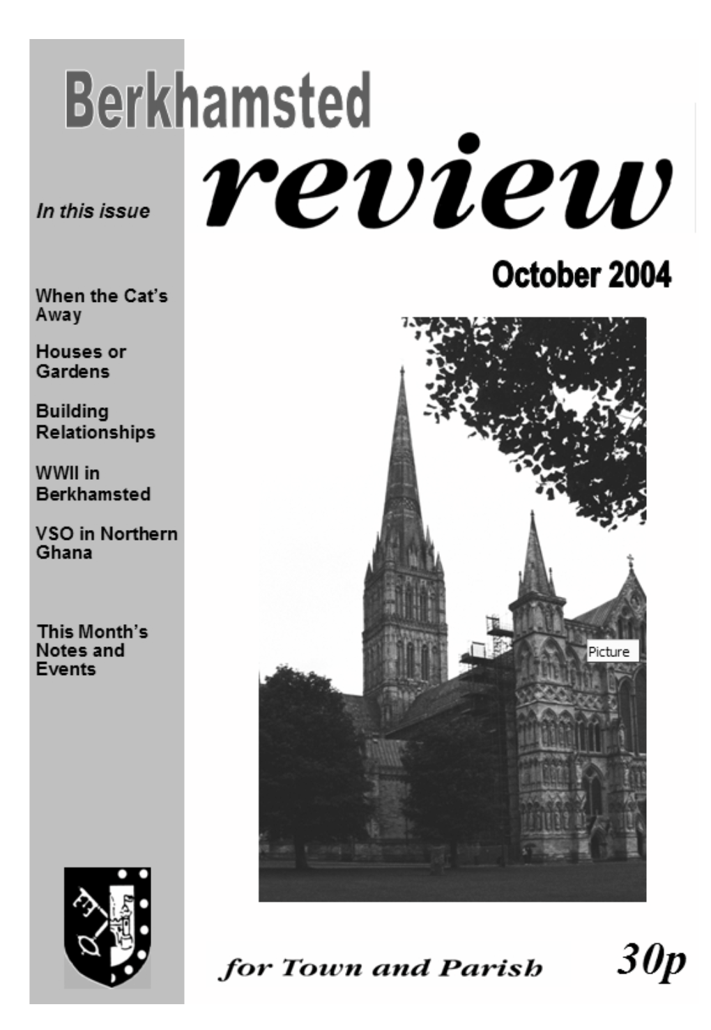 SATURDAY, OCTOBER 9Th 2004 at 7.30 Pm in ST PETER's CHURCH, BERKHAMSTED