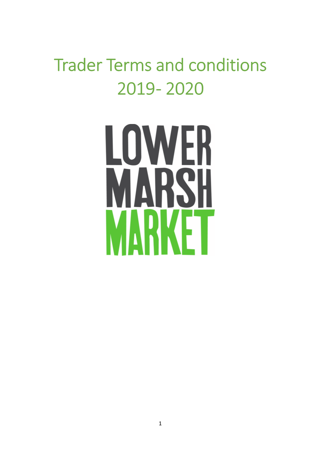 Trader Terms and Conditions 2019 - 2020