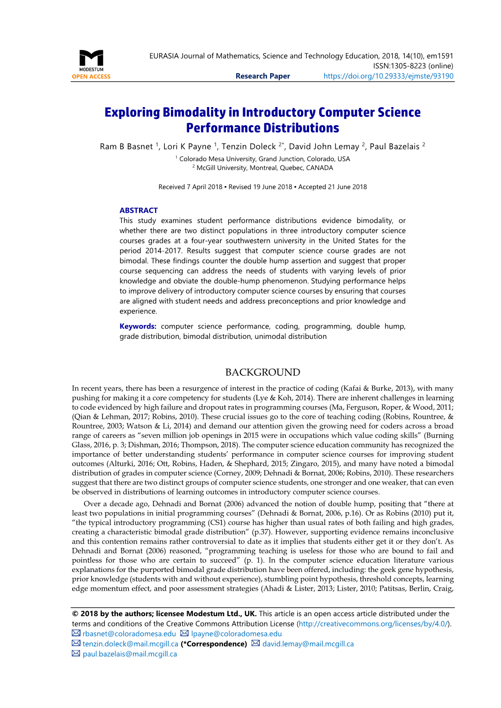 Exploring Bimodality in Introductory Computer Science Performance Distributions