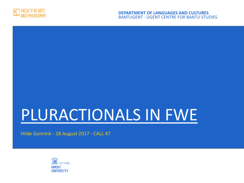 Pluractionals in Fwe