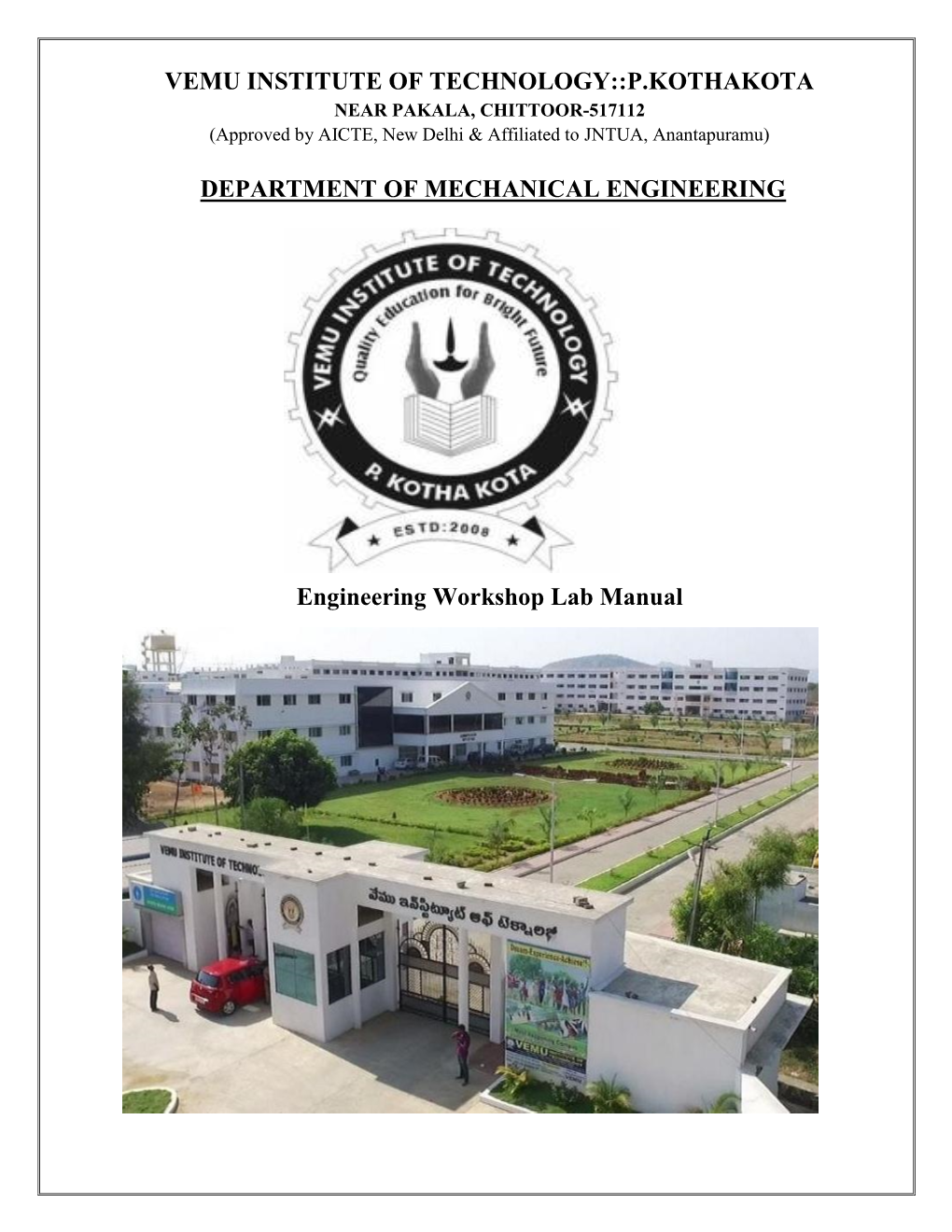 P.Kothakota Department of Mechanical Engineering