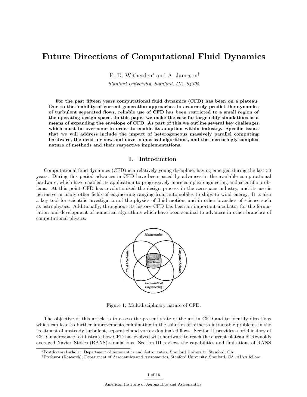 Future Directions of Computational Fluid Dynamics