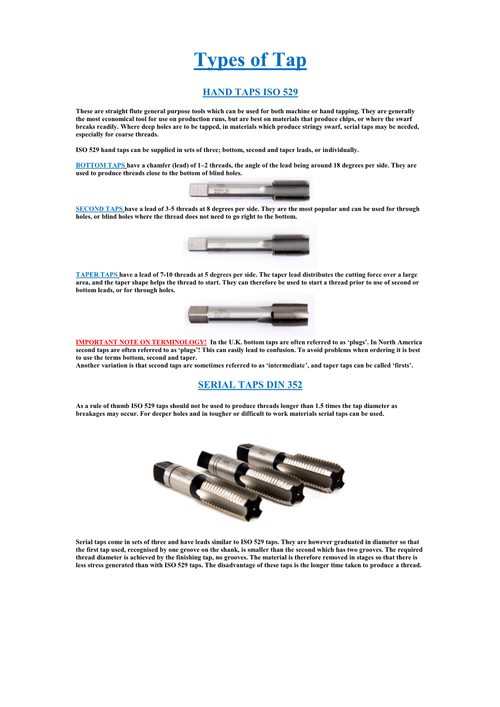 Types of Tap