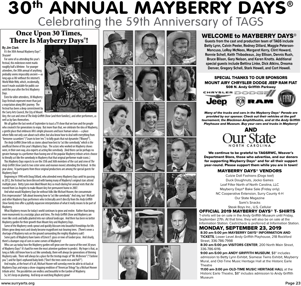 30Th ANNUAL MAYBERRY DAYS®