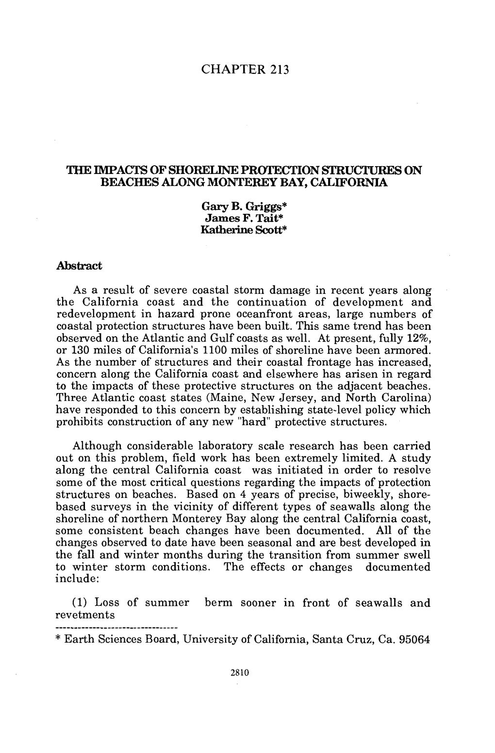 Chapter 213 the Impacts of Shoreline Protection