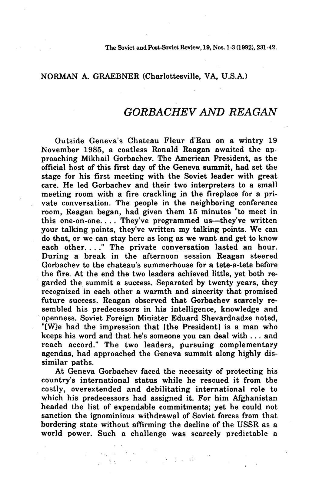 NORMAN A. GRAEBNER (Charlottesville, VA, U.S.A.)