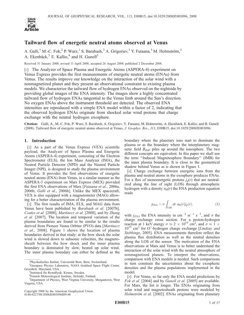 Tailward Flow of Energetic Neutral Atoms Observed at Venus A