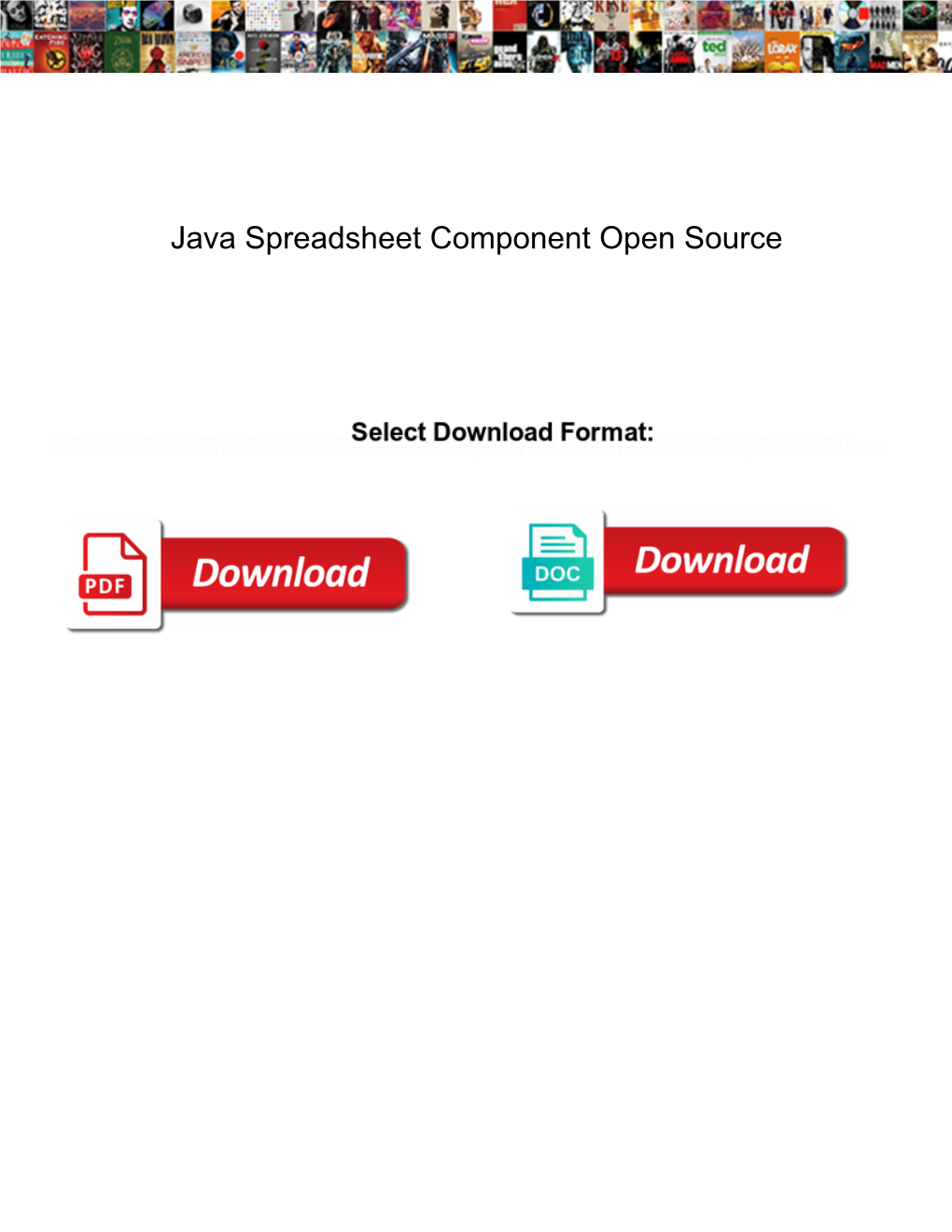 Java Spreadsheet Component Open Source