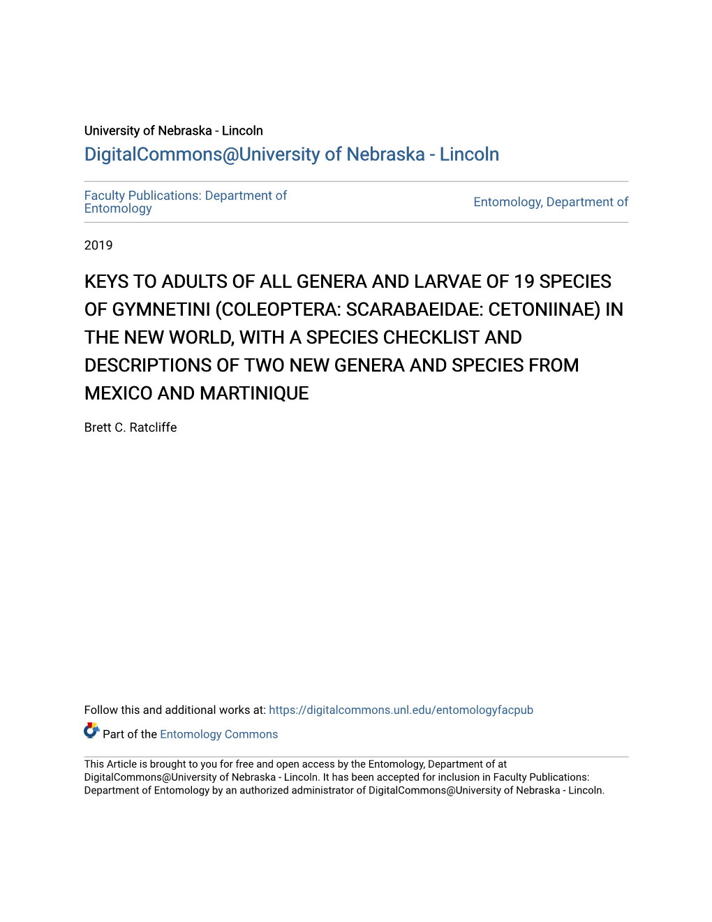 Coleoptera: Scarabaeidae: Cetoniinae) in the New World, with a Species Checklist and Descriptions of Two New Genera and Species from Mexico and Martinique