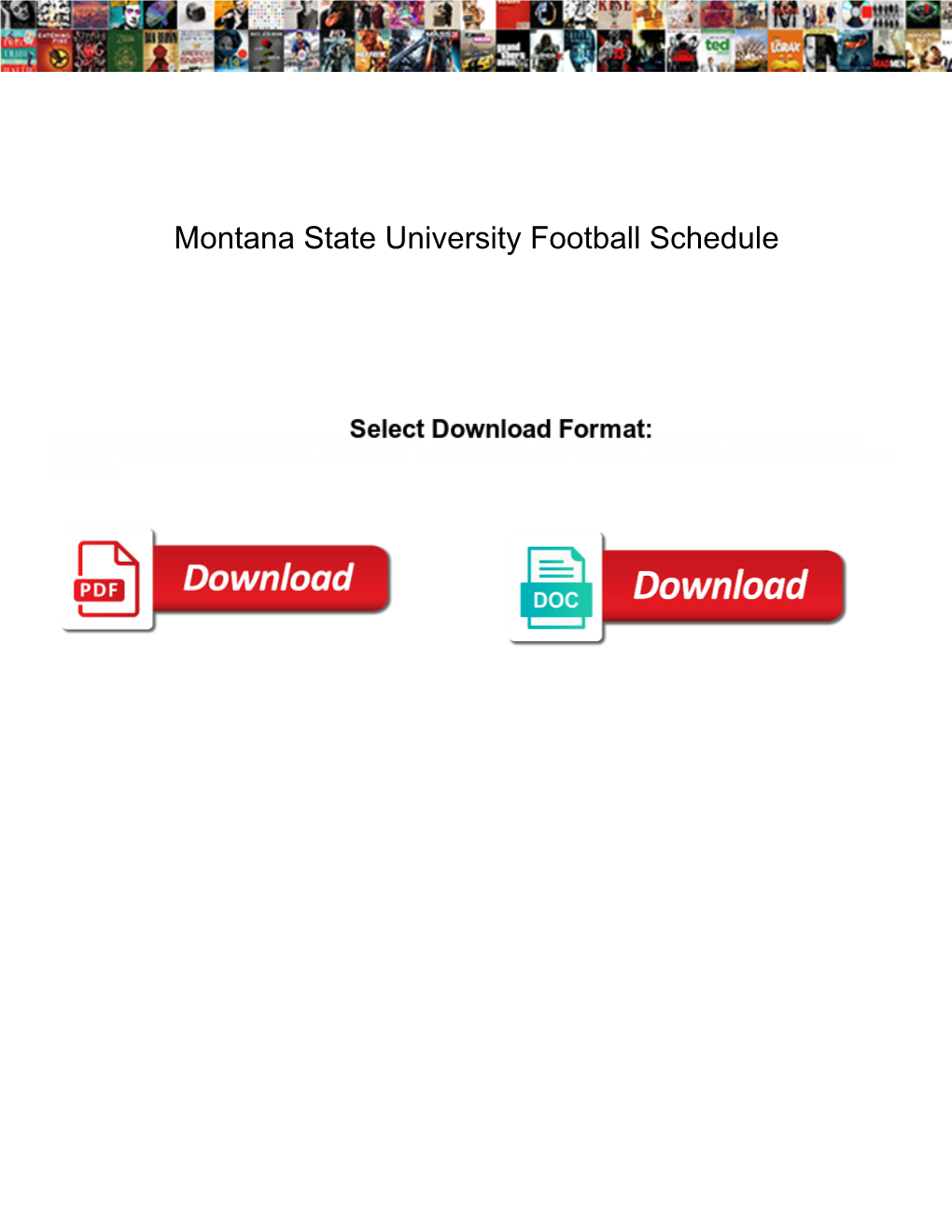 Montana State University Football Schedule