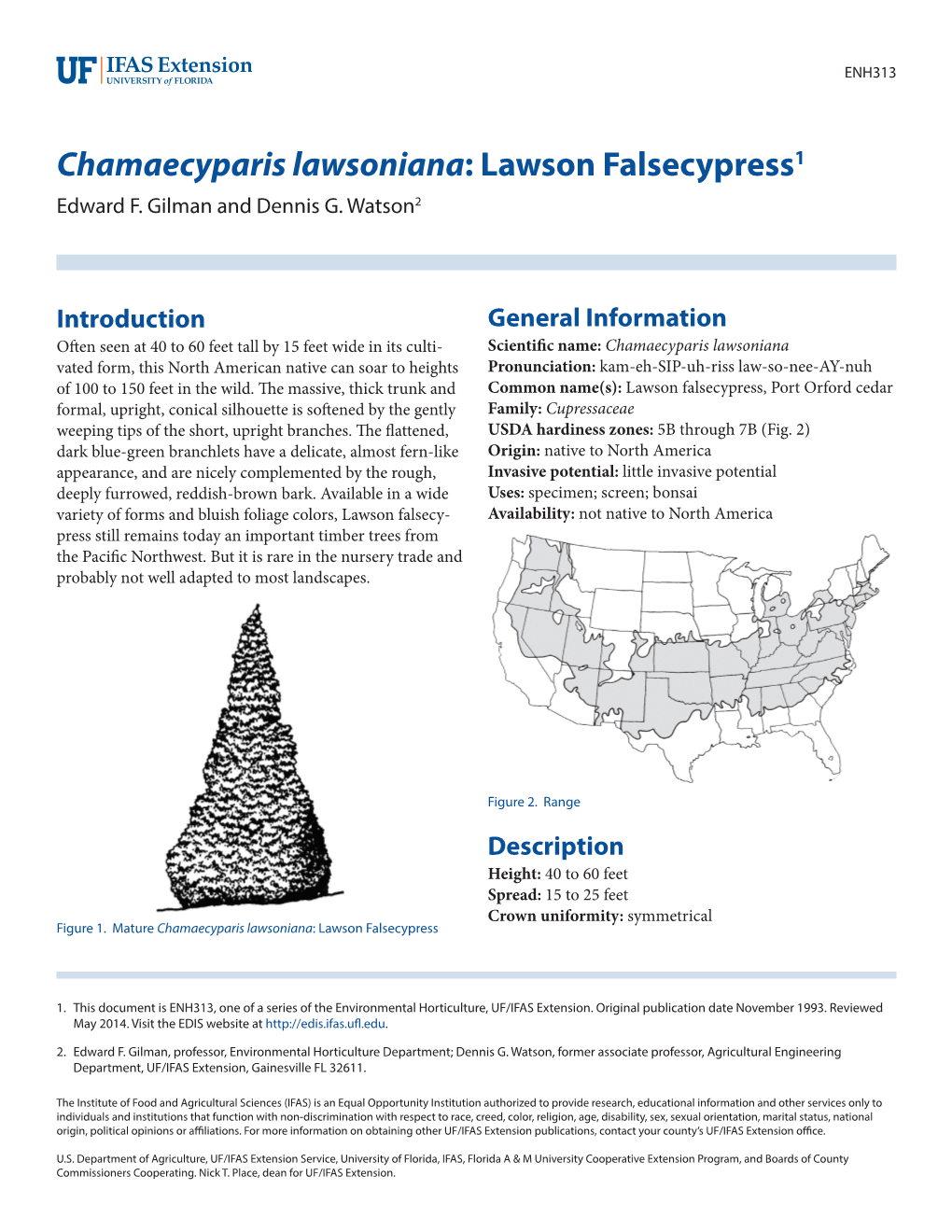 Chamaecyparis Lawsoniana: Lawson Falsecypress1 Edward F