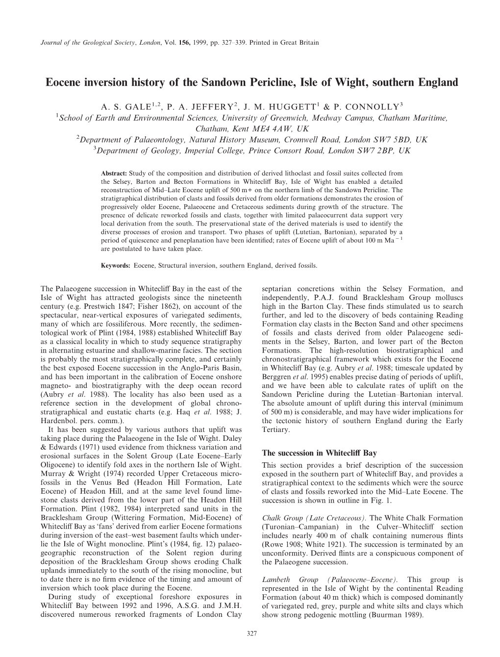 Eocene Inversion History of the Sandown Pericline, Isle of Wight, Southern England