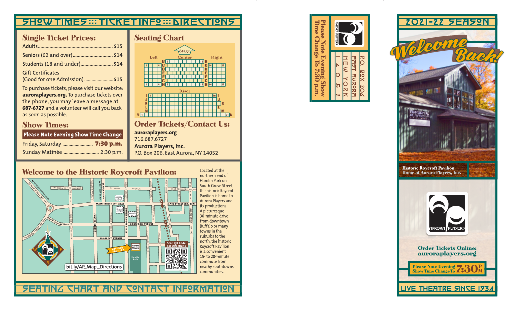 Ticket Info ::: Directions 2021-22 Season