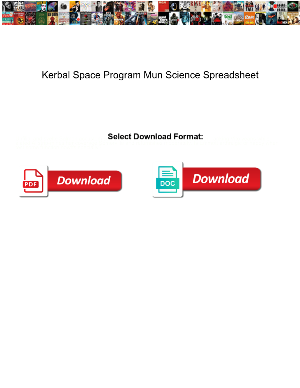 Kerbal Space Program Mun Science Spreadsheet