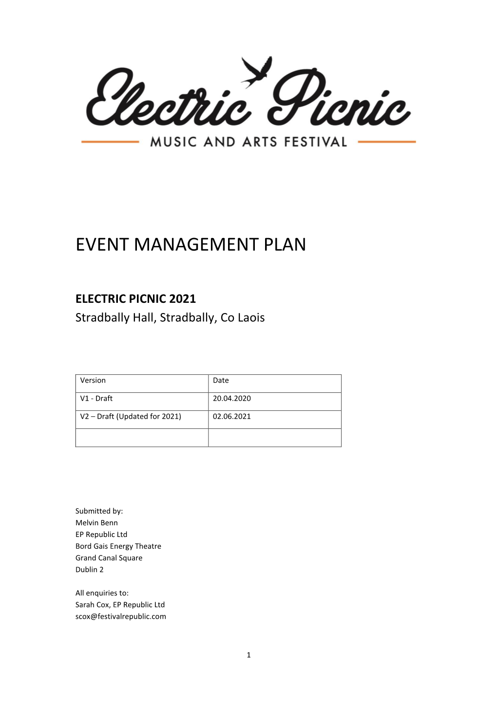 Event Management Plan