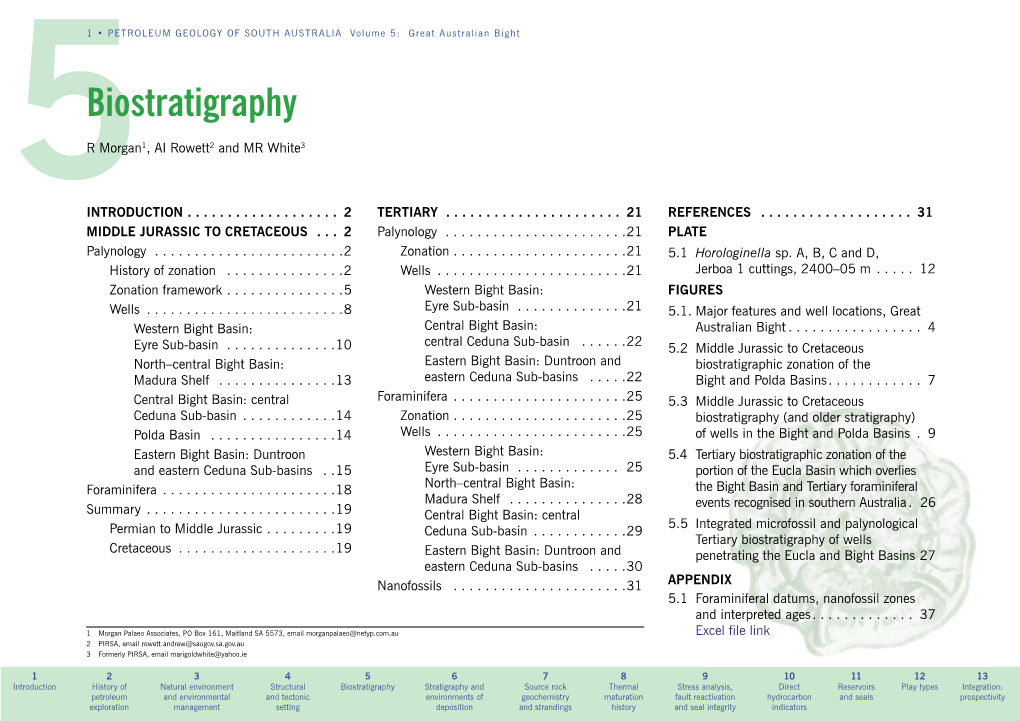 Chapter 5: Biostratigraphy