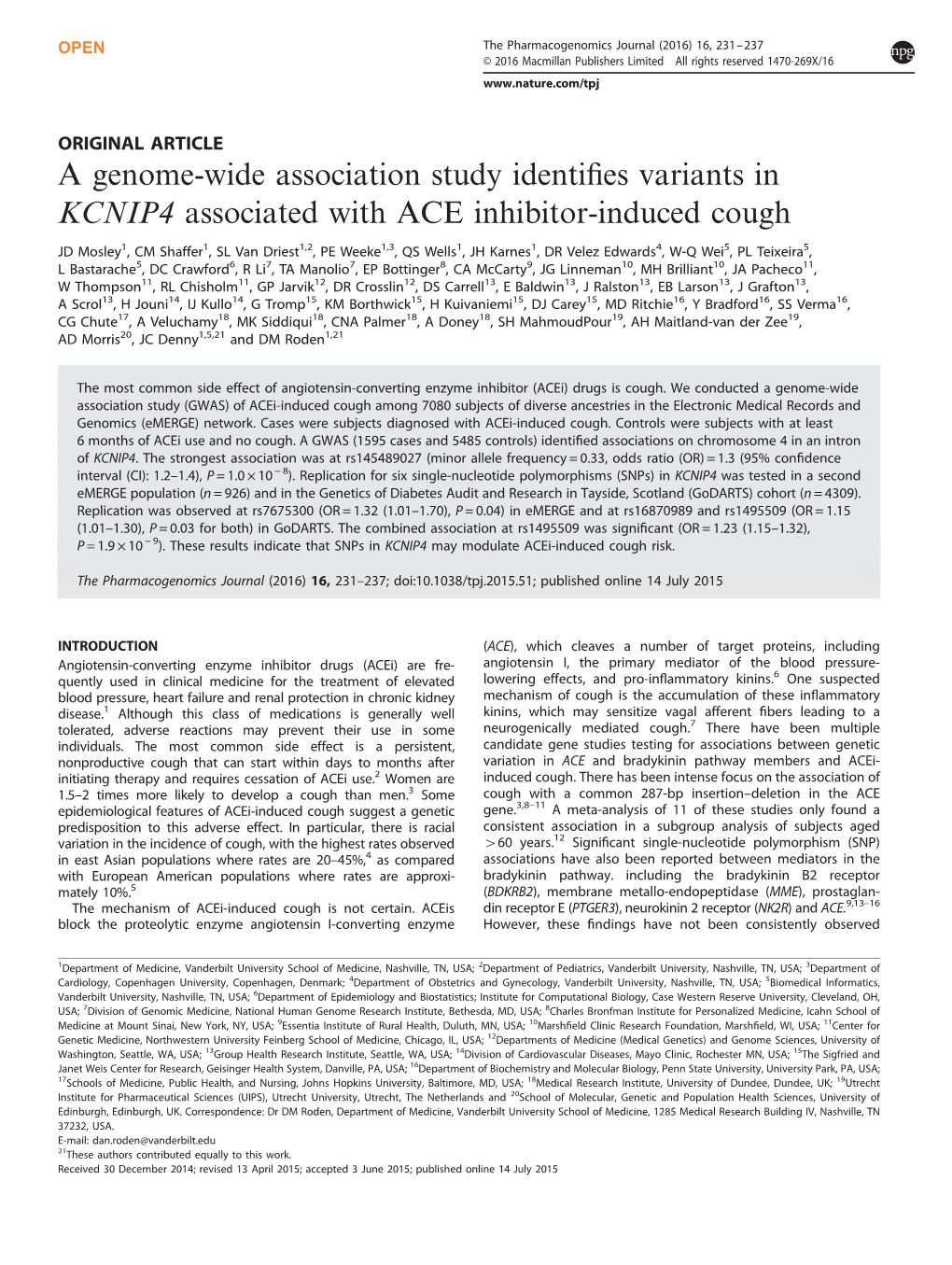 A Genome-Wide Association Study Identifies Variants in KCNIP4