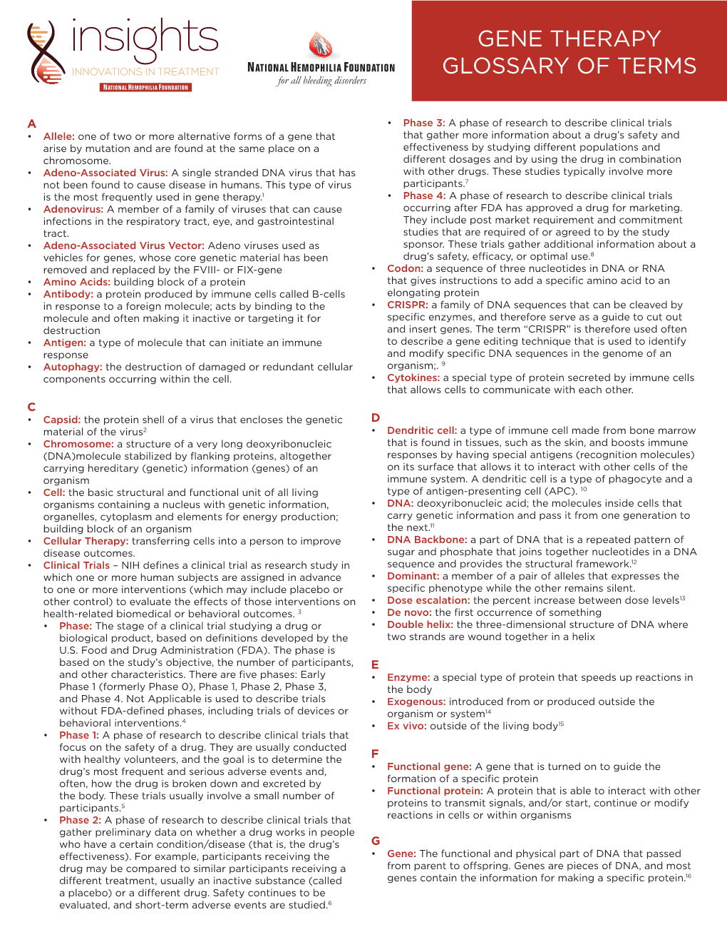 Gene Therapy Glossary of Terms