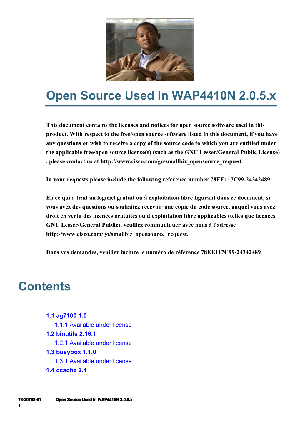 Open Source Documentation Used in WAP4410N, Version 2.0.5.X