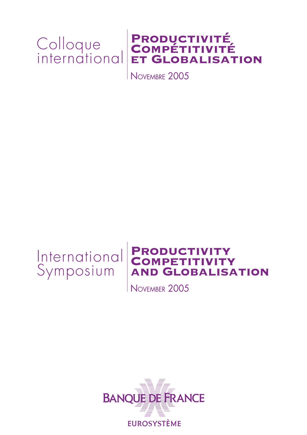 International Symposium Productivity Competitivity and Globalisation