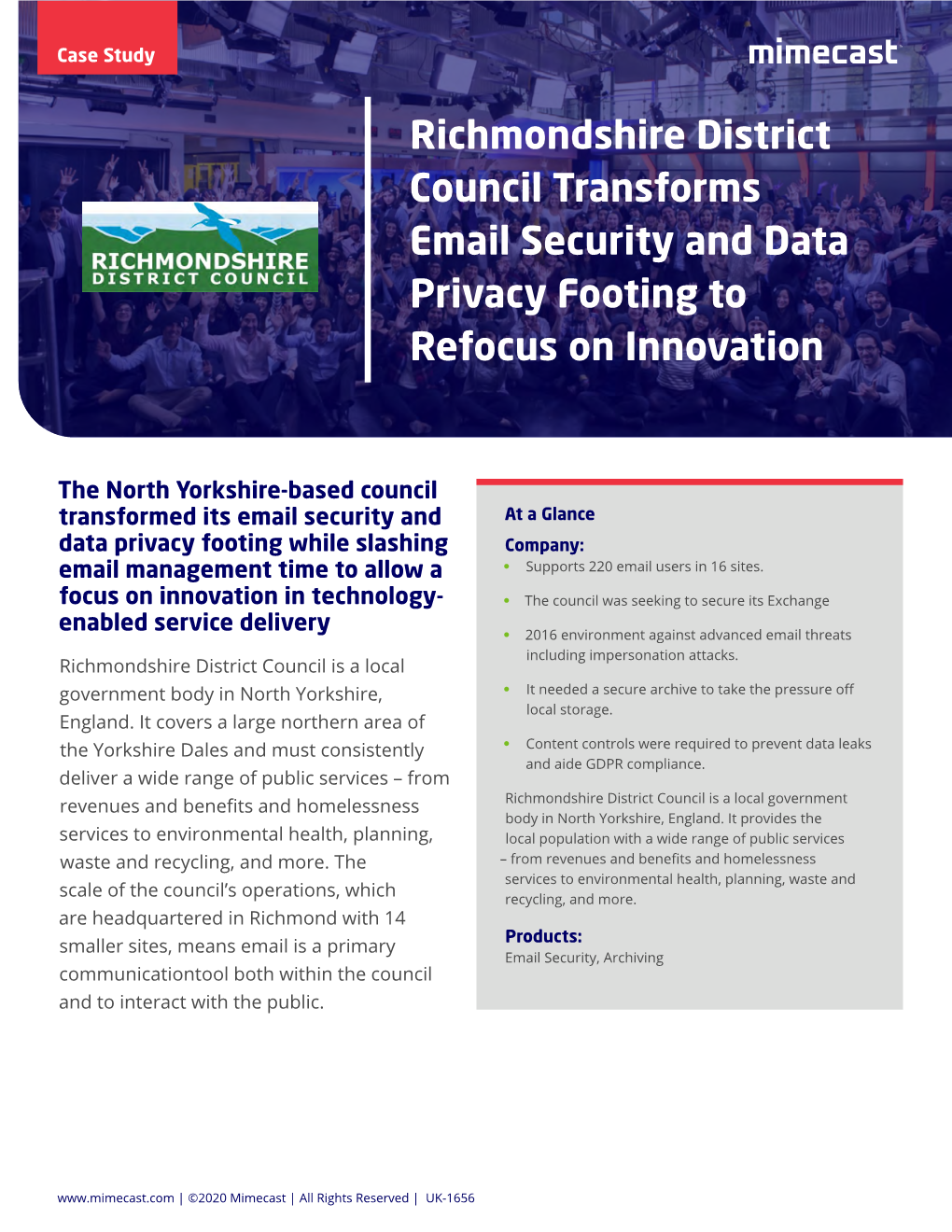 Richmondshire District Council Transforms Email Security and Data Privacy Footing to Refocus on Innovation
