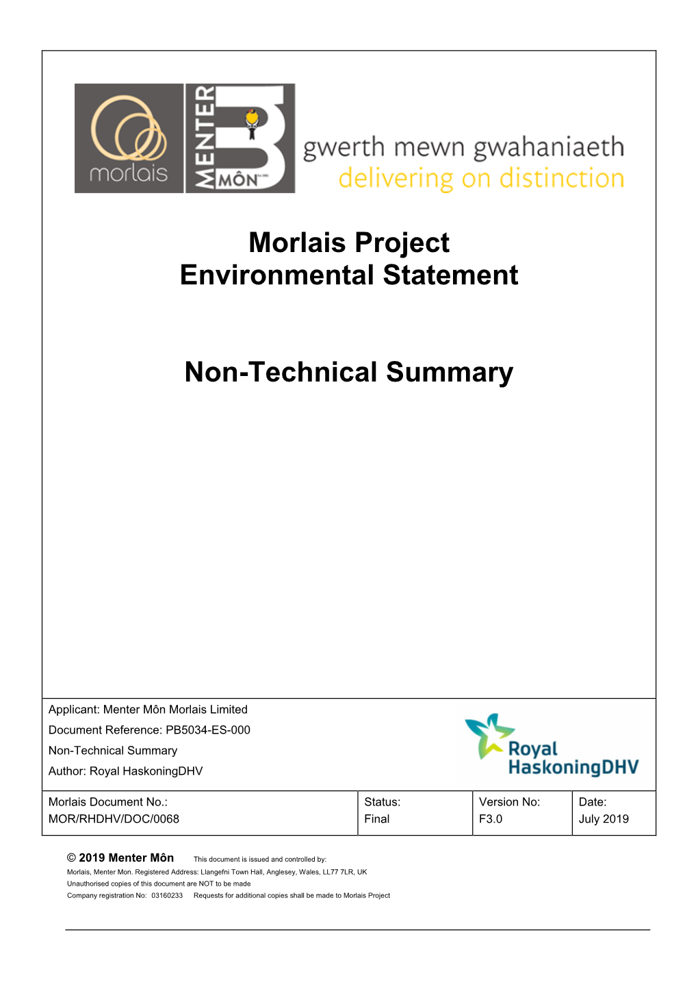 Morlais Project Environmental Statement Non-Technical Summary