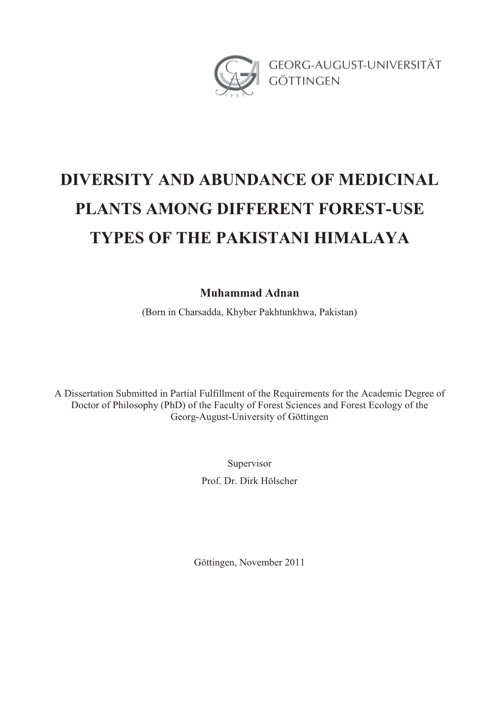 Diversity and Abundance of Medicinal Plants Among Different Forest-Use Types of the Pakistani Himalaya