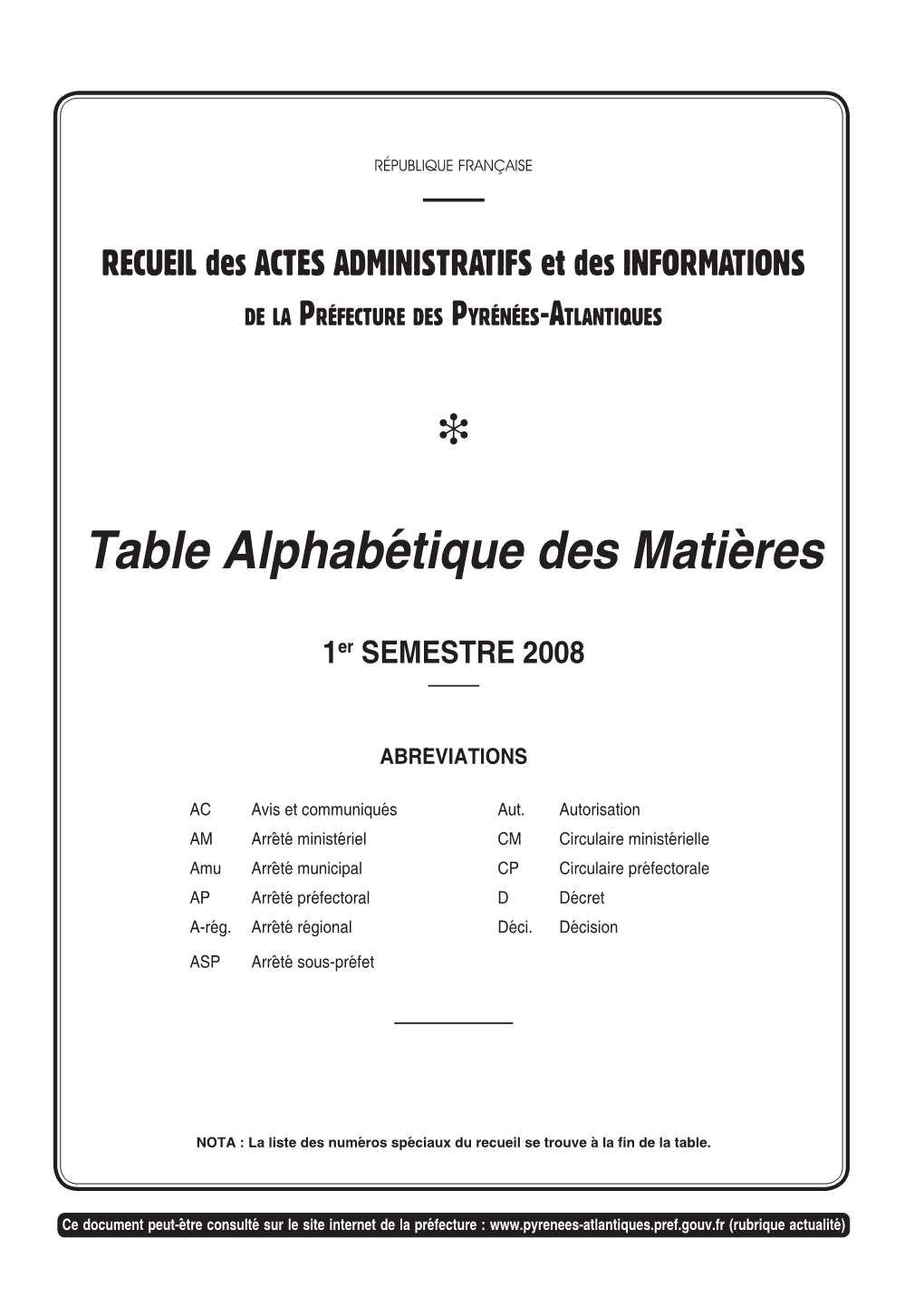 Table Des Matières 01