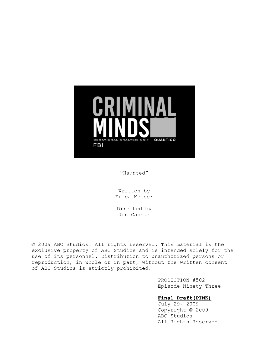 Criminal Minds: Haunted