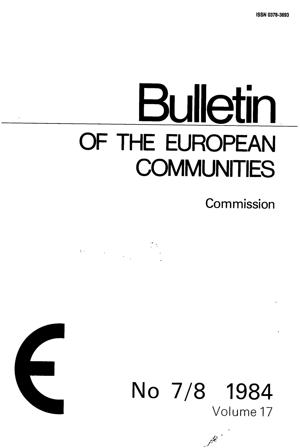 Bulletin of the EUROPEAN COMMUNITIES