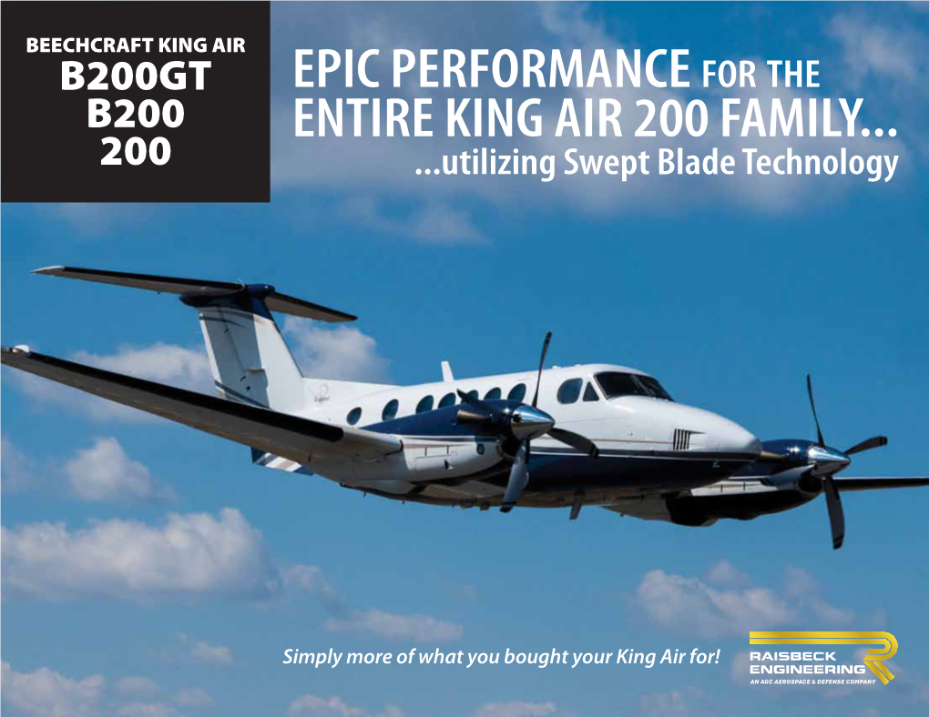 Epic Performance for Tнe Entire King Air 200 Family