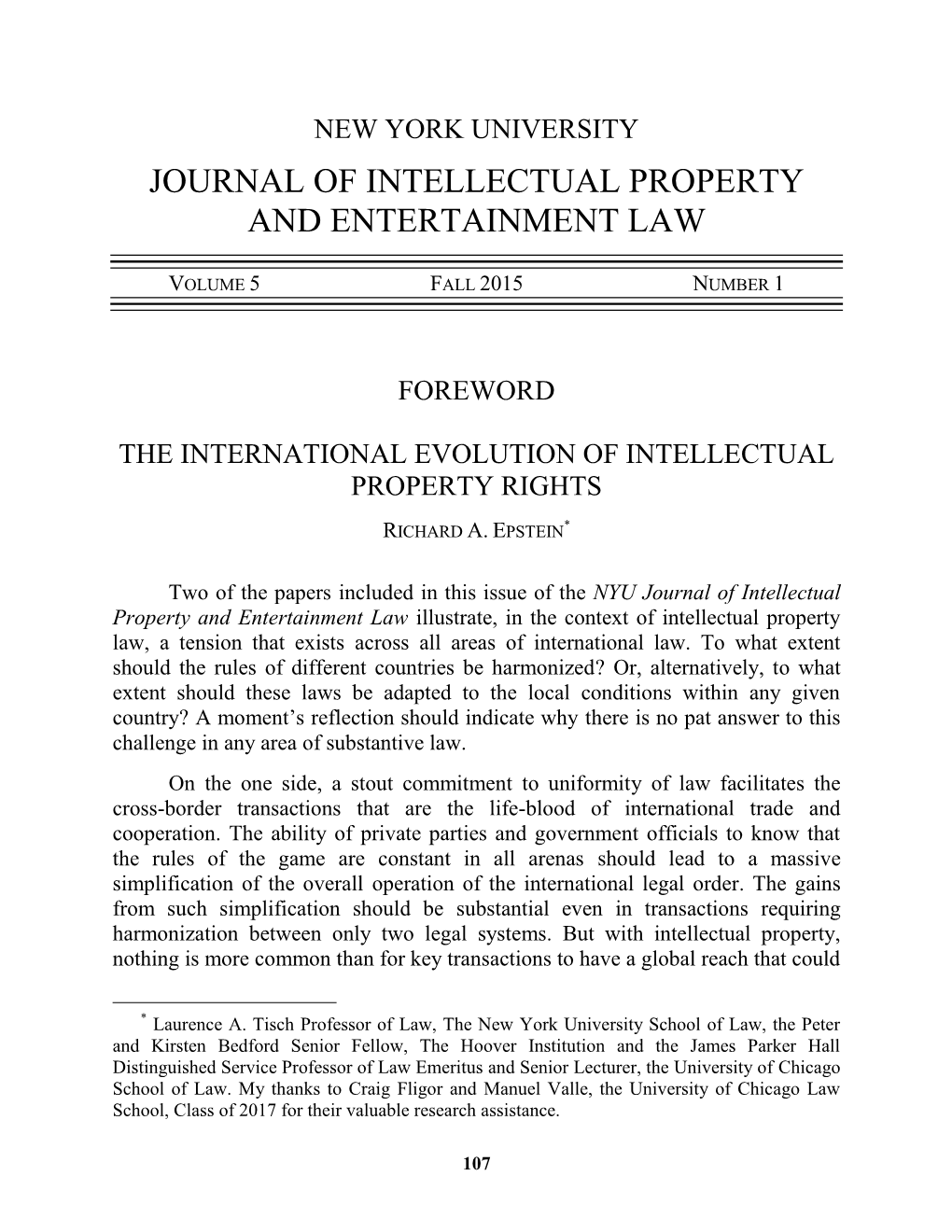 Journal of Intellectual Property and Entertainment Law