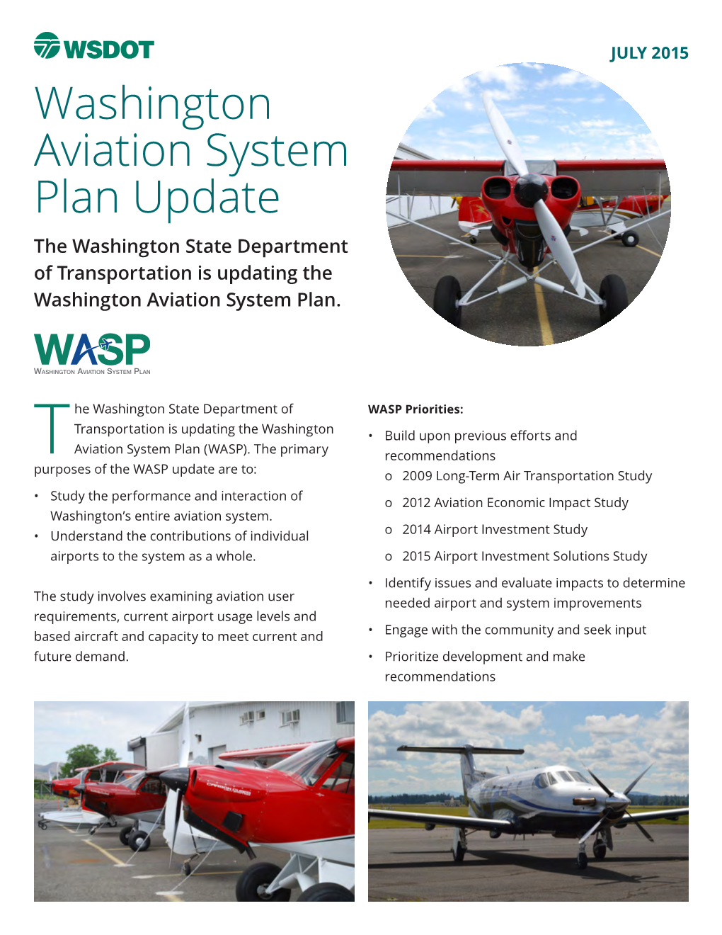 Learn More About the Washington Aviation System Plan Update