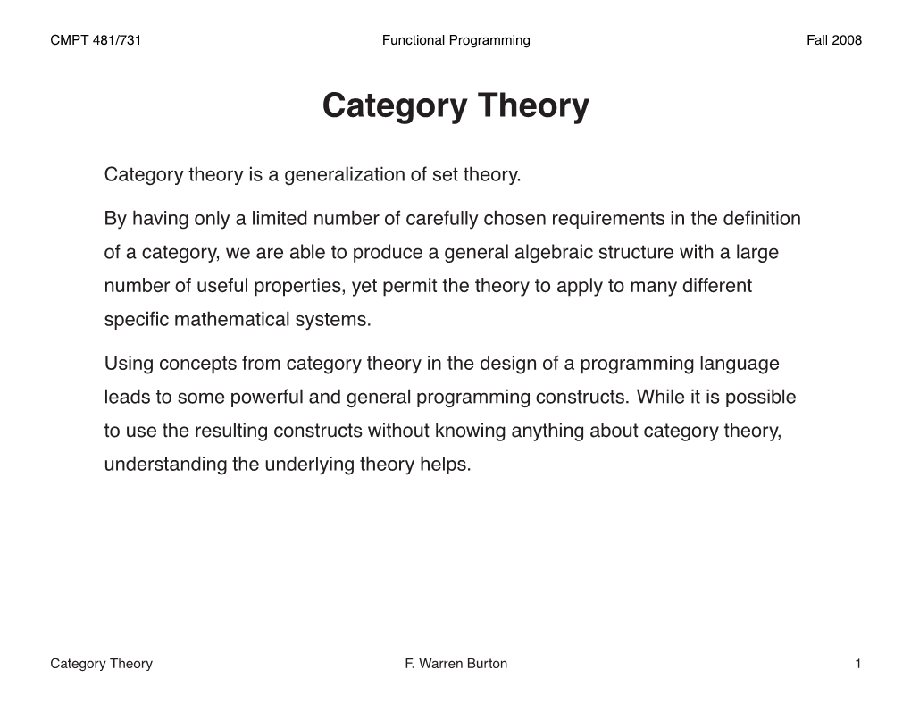 Category Theory