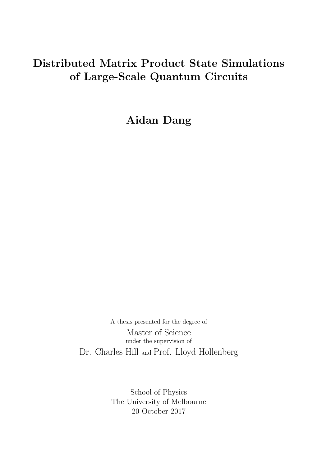 Distributed Matrix Product State Simulations of Large-Scale Quantum Circuits