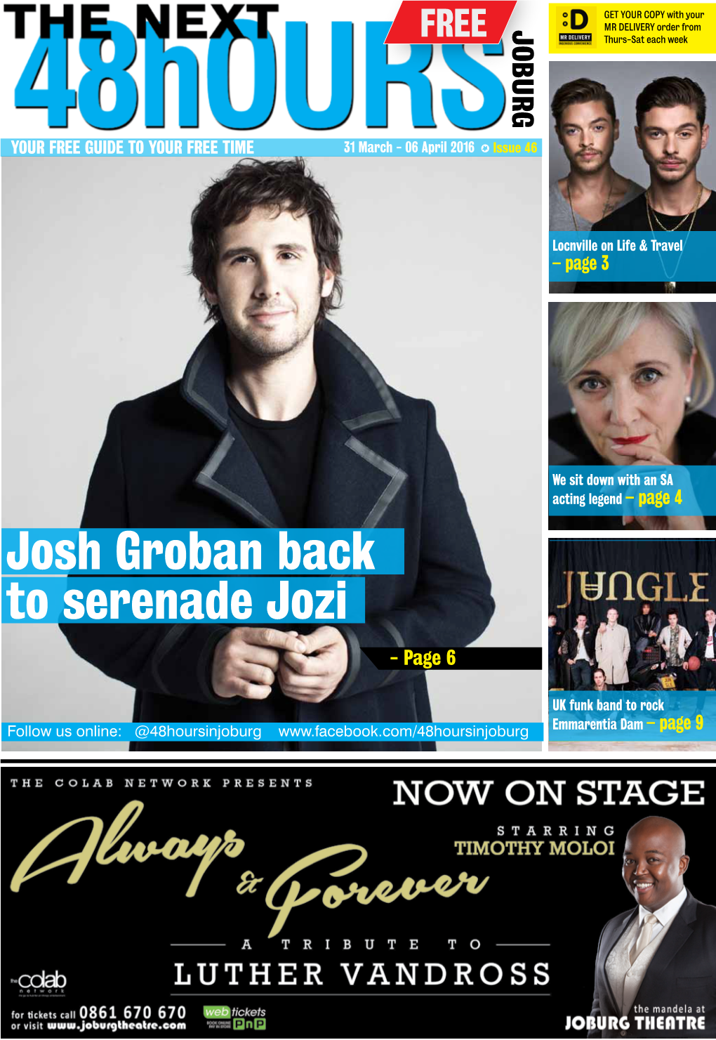 Josh Groban Back to Serenade Jozi