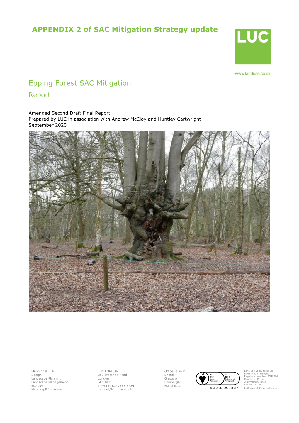 Epping Forest SAC Mitigation Report