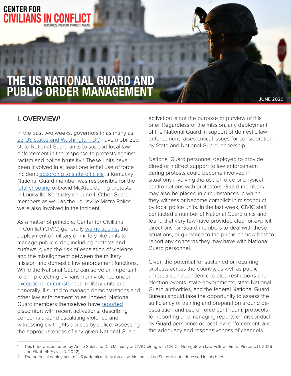 The Us National Guard and Public Order Management June 2020