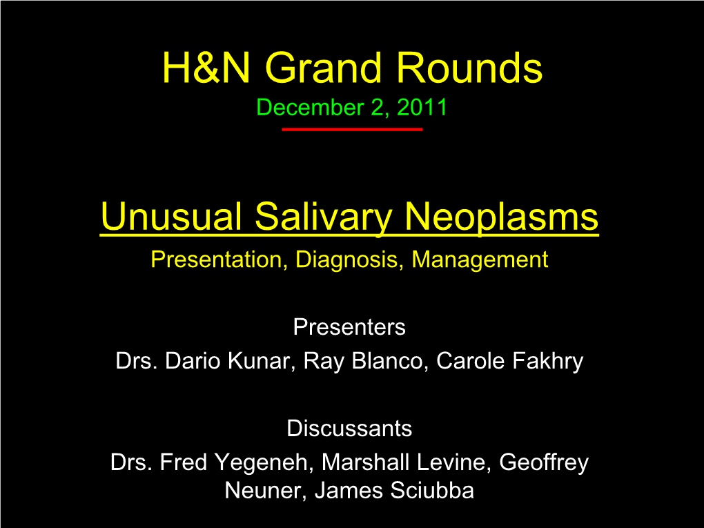 H&N Grand Rounds