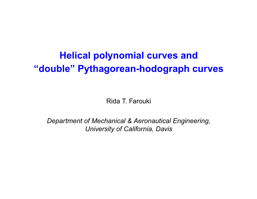 Helical Curves and Double Pythagorean Hodographs