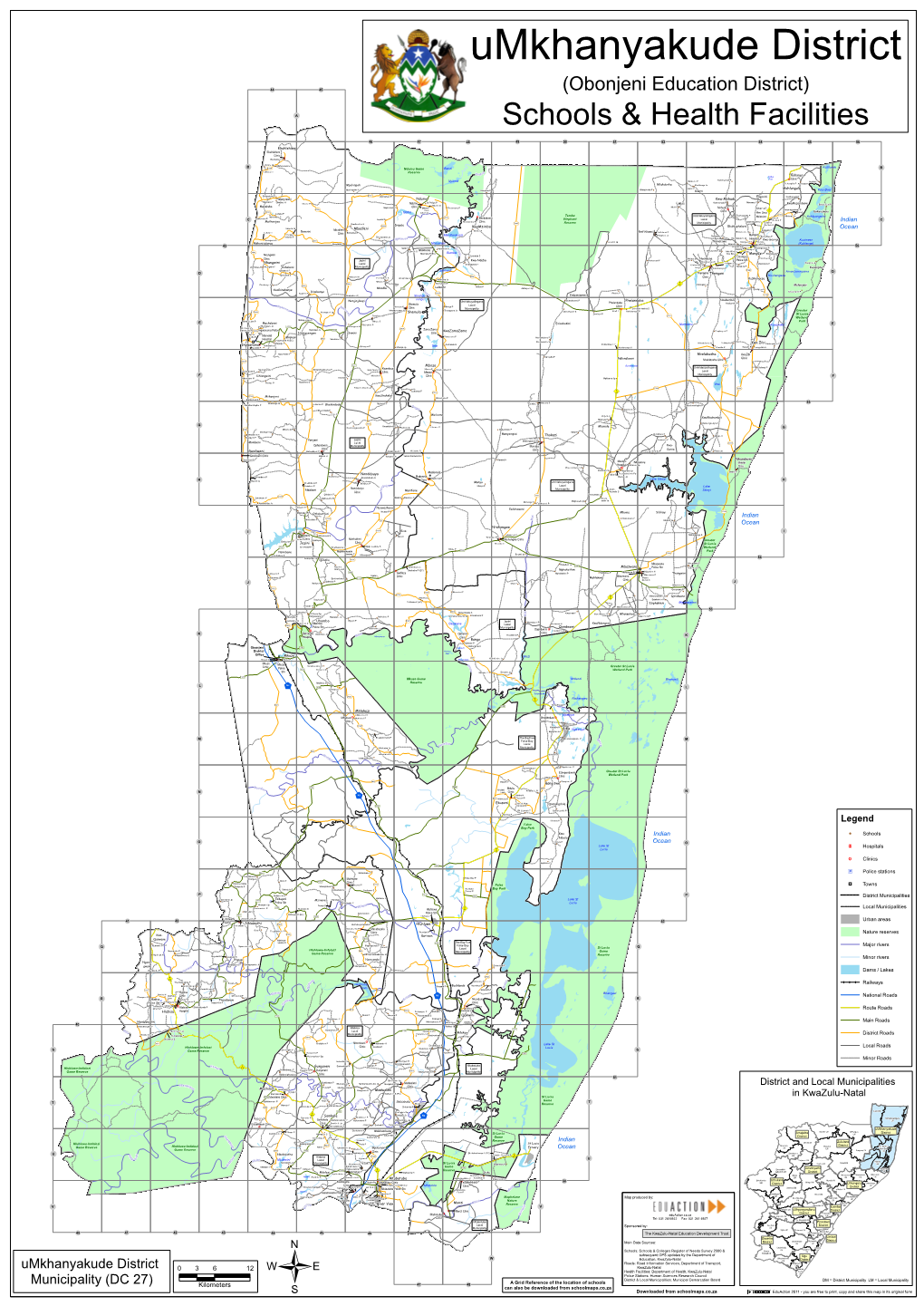 (Obonjeni Education District) !A Schools & Health Facilities !46 !47 !48 !49 !50 !51 !52 !53 !54 !55 !56 Ekuhlehleni Ekuhlehleni Clinic × Ekuhlehleni P !