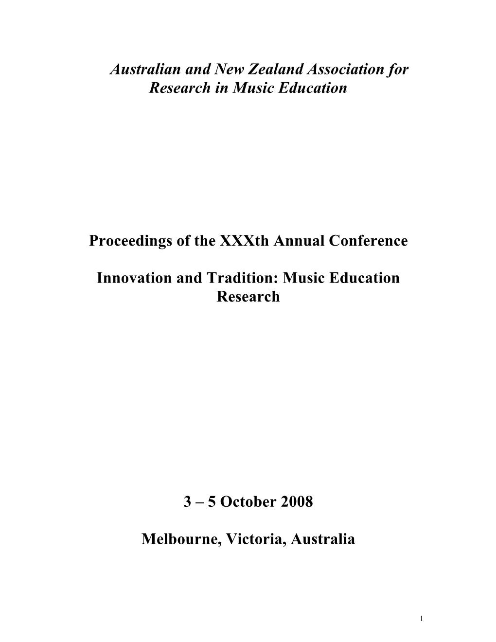 2008 ANZARME Conference Proceedings